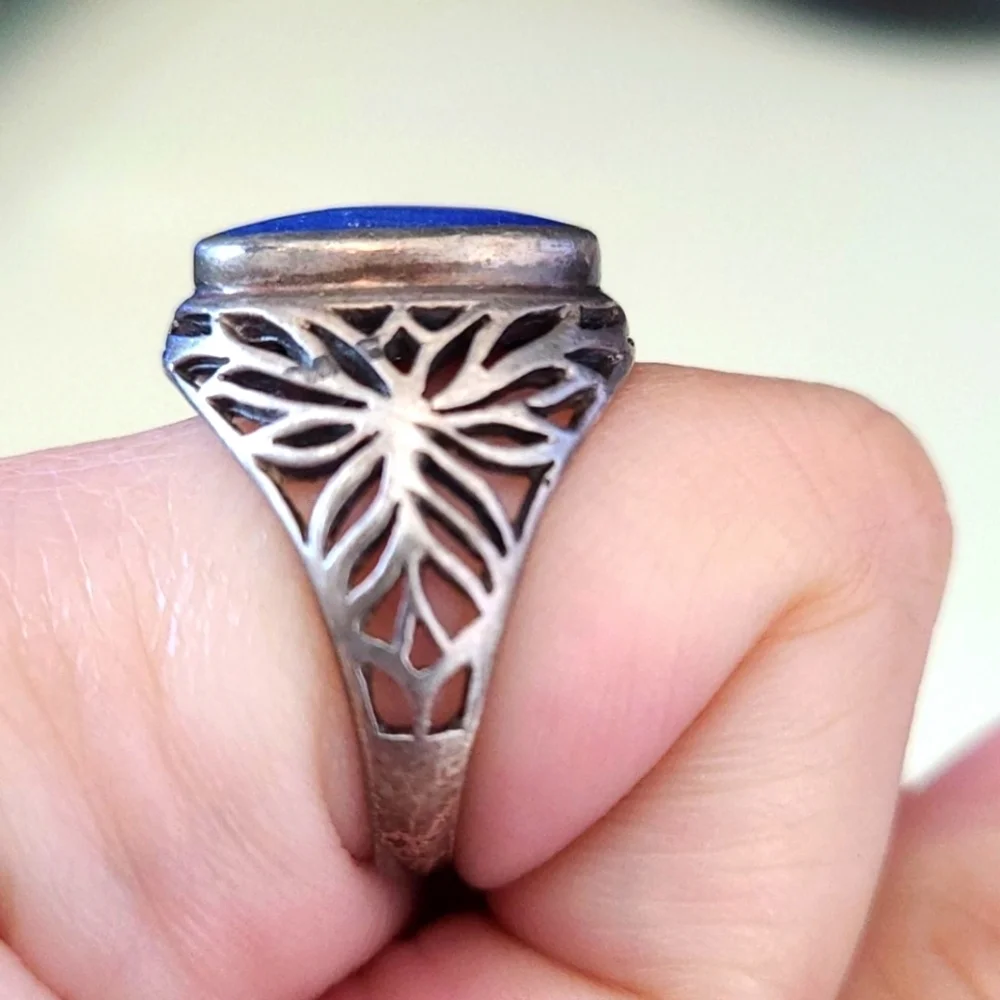 Vintage Sterling Silver and Blue Stone Ring